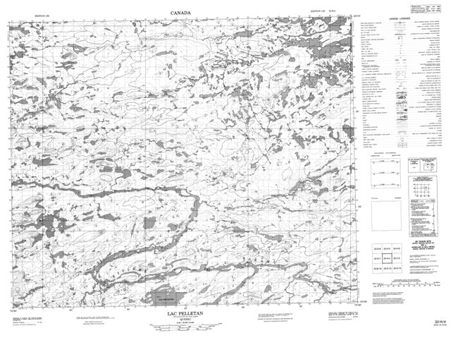 Lac Pelletan Topographic Paper Map 033H04 at 1:50,000 scale