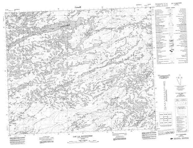 Lac La Savonniere Topographic Paper Map 033H08 at 1:50,000 scale