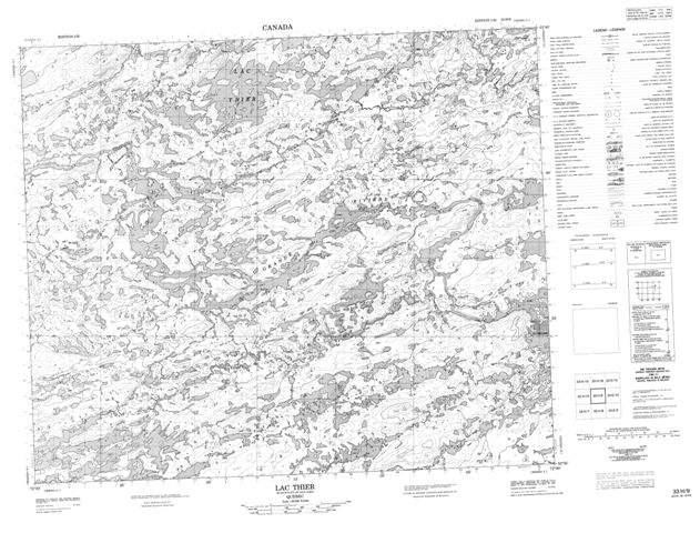 Lac Thier Topographic Paper Map 033H09 at 1:50,000 scale