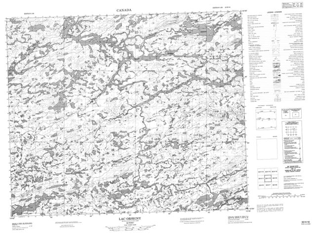 Lac Orsigny Topographic Paper Map 033H10 at 1:50,000 scale