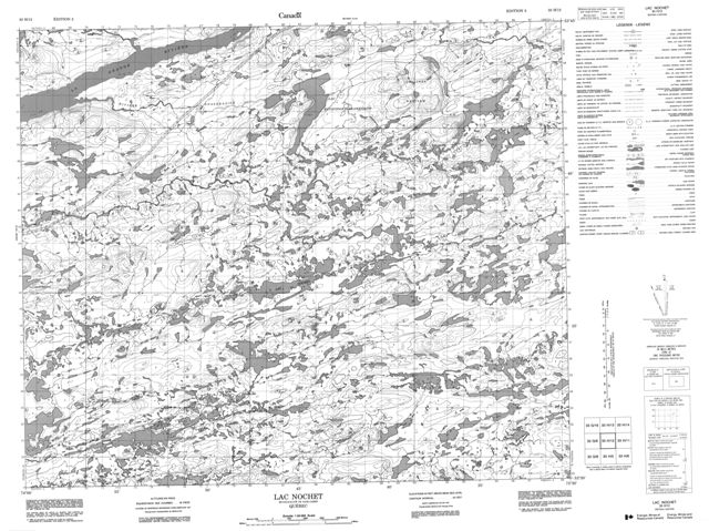 Lac Nochet Topographic Paper Map 033H12 at 1:50,000 scale