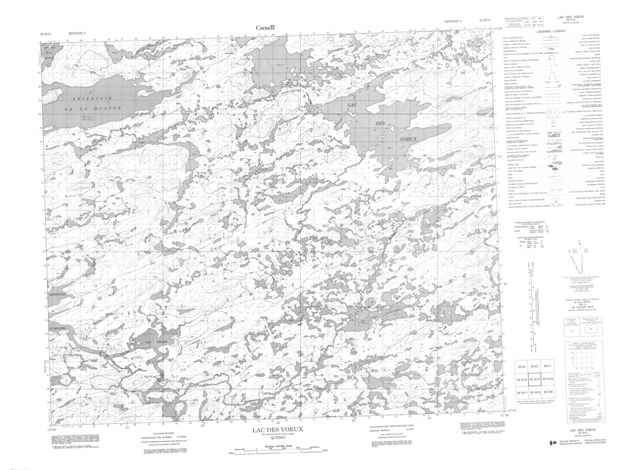 Lac Des Voeux Topographic Paper Map 033H15 at 1:50,000 scale