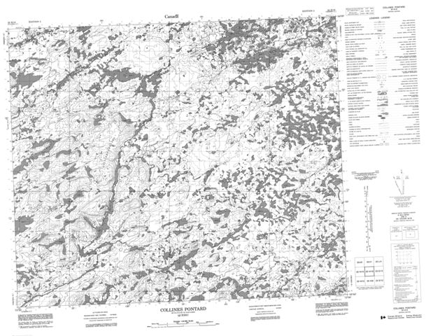 Collines Pontard Topographic Paper Map 033H16 at 1:50,000 scale