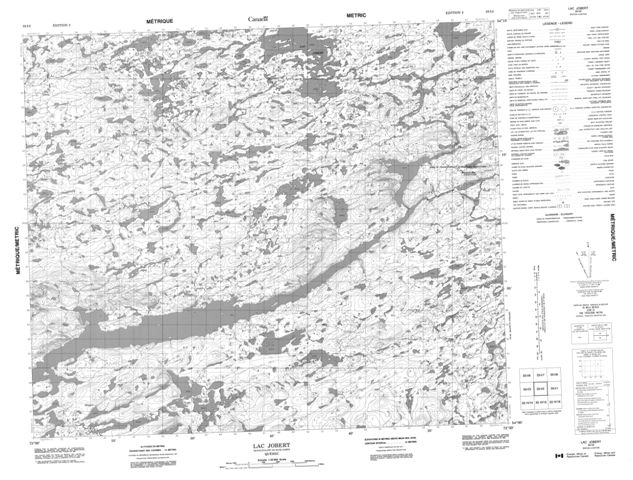 Lac Jobert Topographic Paper Map 033I02 at 1:50,000 scale