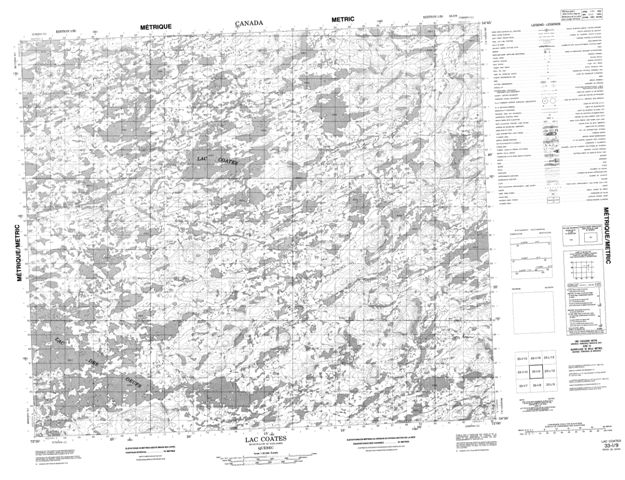 Lac Coates Topographic Paper Map 033I09 at 1:50,000 scale