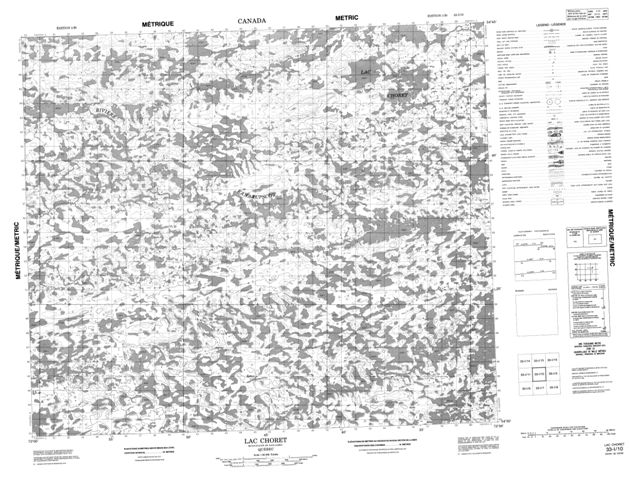 Lac Choret Topographic Paper Map 033I10 at 1:50,000 scale