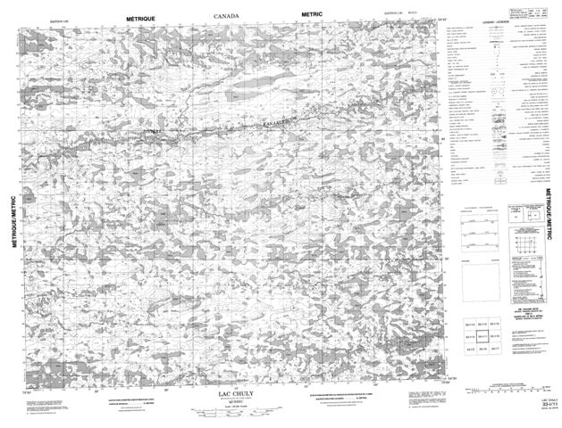 Lac Chuly Topographic Paper Map 033I11 at 1:50,000 scale