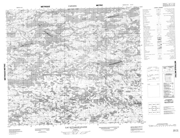 Lac Nutamawananis Topographic Paper Map 033I14 at 1:50,000 scale