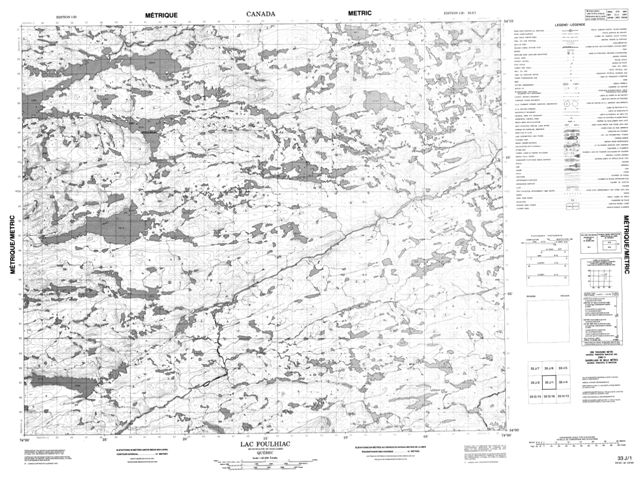 Lac Foulhiac Topographic Paper Map 033J01 at 1:50,000 scale
