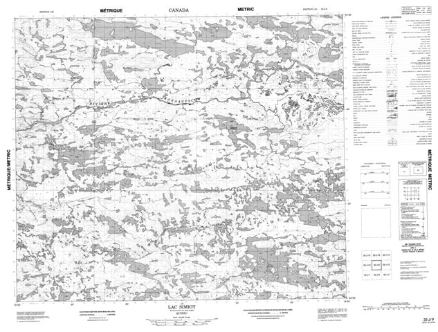 Lac Simiot Topographic Paper Map 033J09 at 1:50,000 scale