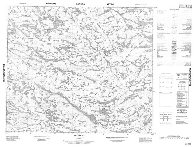Lac Frerot Topographic Paper Map 033J12 at 1:50,000 scale