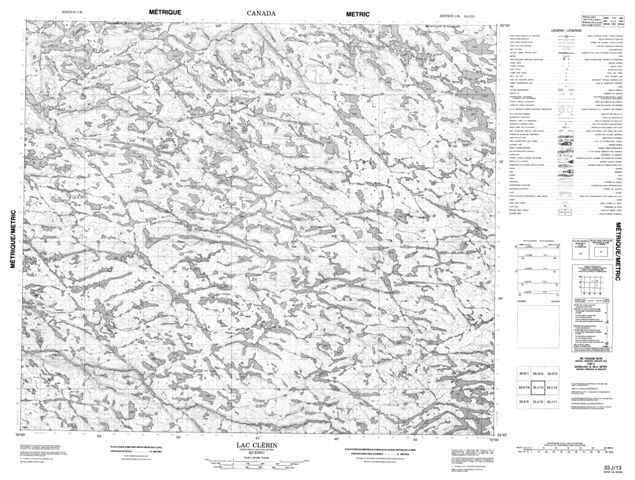 Lac Clerin Topographic Paper Map 033J13 at 1:50,000 scale