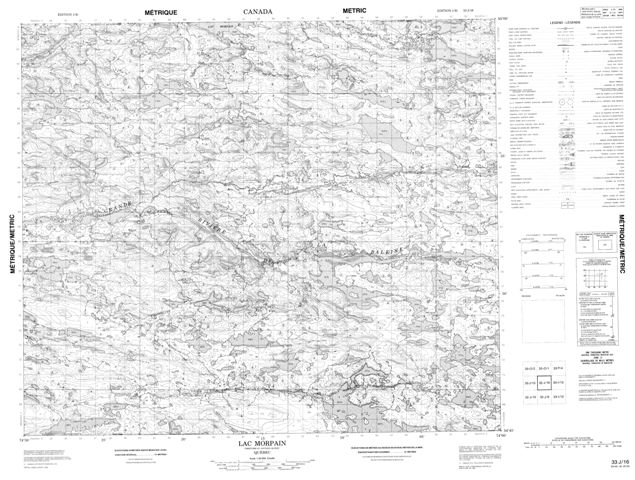 Lac Morpain Topographic Paper Map 033J16 at 1:50,000 scale