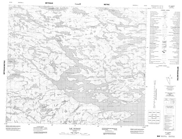 Lac Nudant Topographic Paper Map 033K02 at 1:50,000 scale