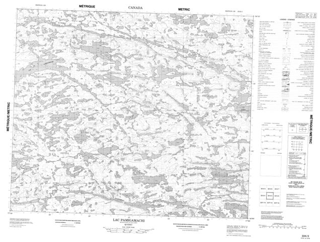 Lac Pamigamachi Topographic Paper Map 033K03 at 1:50,000 scale