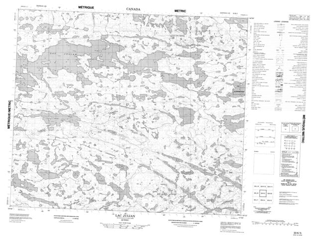 Lac Julian Topographic Paper Map 033K05 at 1:50,000 scale