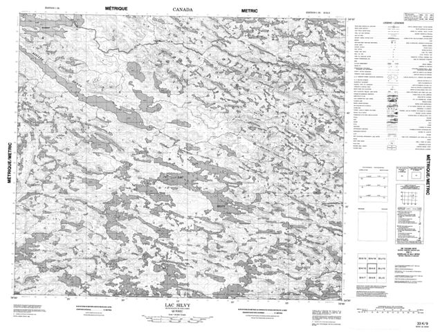 Lac Silvy Topographic Paper Map 033K09 at 1:50,000 scale