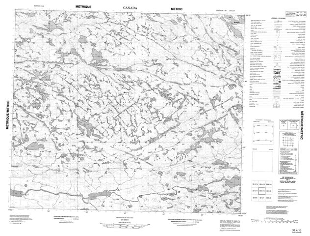  Topographic Paper Map 033K10 at 1:50,000 scale