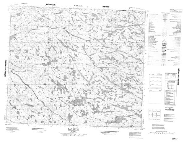 Lac Revel Topographic Paper Map 033K13 at 1:50,000 scale