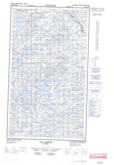 Lac Amyot Topographic Paper Map 033K14E at 1:50,000 scale