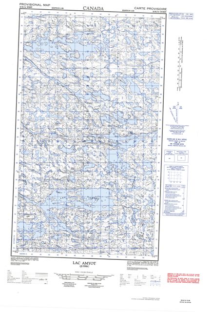 Lac Amyot Topographic Paper Map 033K14W at 1:50,000 scale