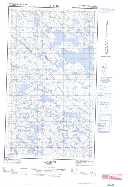 Lac Denys Topographic Paper Map 033K15W at 1:50,000 scale