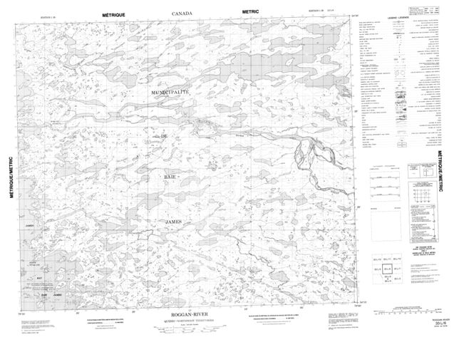 Roggan-River Topographic Paper Map 033L06 at 1:50,000 scale