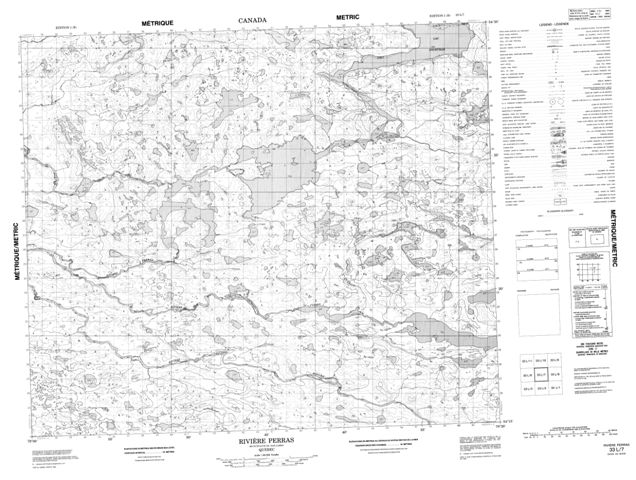 Riviere Perras Topographic Paper Map 033L07 at 1:50,000 scale