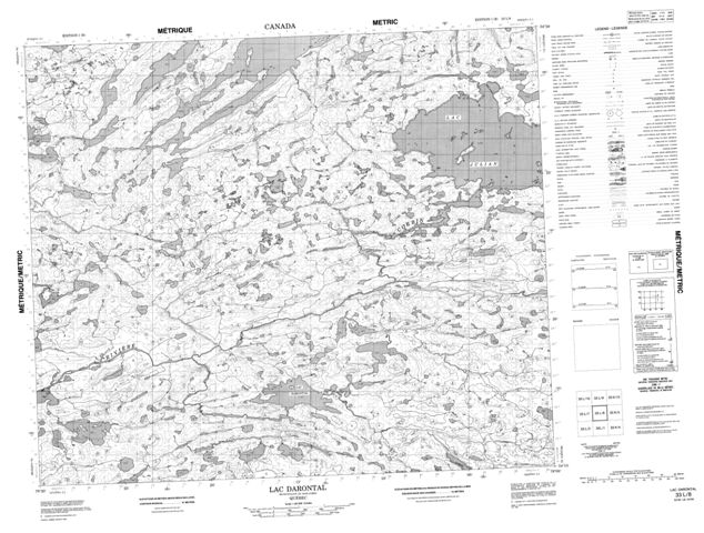 Lac Darontal Topographic Paper Map 033L08 at 1:50,000 scale