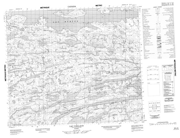 Lac Caillaud Topographic Paper Map 033L09 at 1:50,000 scale