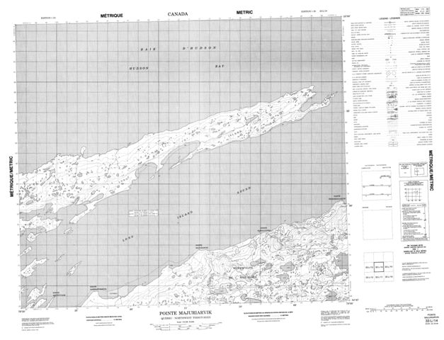Pointe Majuriarvik Topographic Paper Map 033L14 at 1:50,000 scale