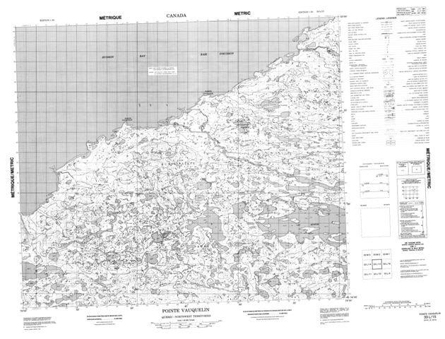 Pointe Vauquelin Topographic Paper Map 033L15 at 1:50,000 scale