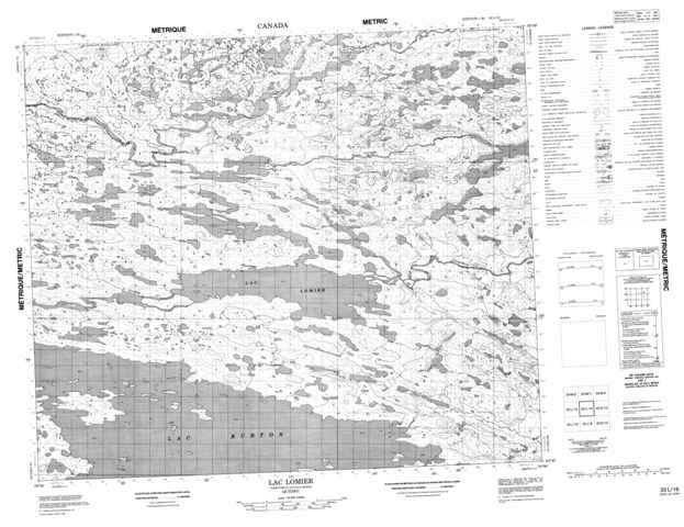 Lac Lomier Topographic Paper Map 033L16 at 1:50,000 scale