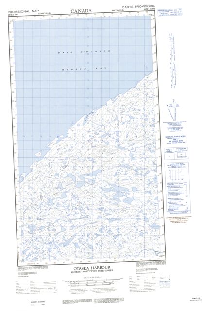 Otaska Harbour Topographic Paper Map 033M01E at 1:50,000 scale