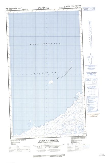 Otaska Harbour Topographic Paper Map 033M01W at 1:50,000 scale