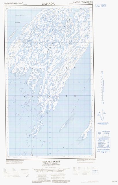 Freakly Point Topographic Paper Map 033M13W at 1:50,000 scale