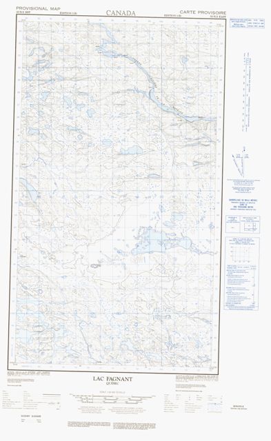 Lac Fagnant Topographic Paper Map 033N02E at 1:50,000 scale