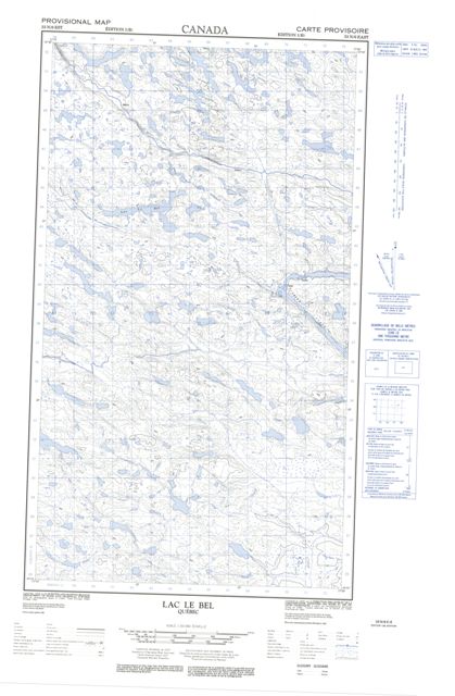 Lac Le Bel Topographic Paper Map 033N06E at 1:50,000 scale