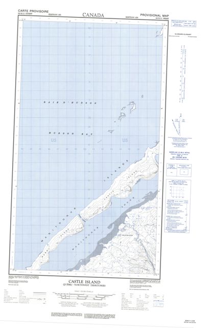 Castle Island Topographic Paper Map 033N11W at 1:50,000 scale