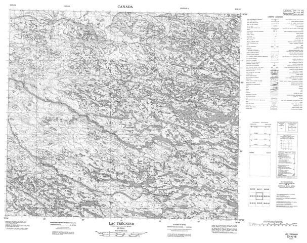 Lac Tregnier Topographic Paper Map 033N16 at 1:50,000 scale