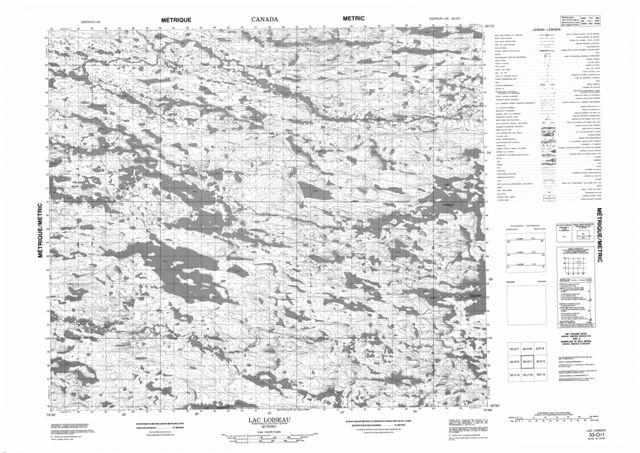 Lac Loiseau Topographic Paper Map 033O01 at 1:50,000 scale