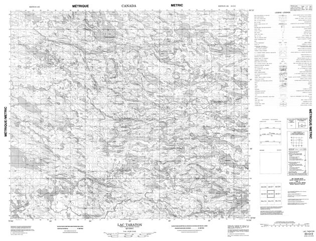 Lac Taraton Topographic Paper Map 033O02 at 1:50,000 scale