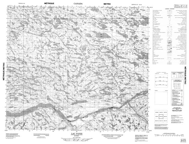 Lac Panis Topographic Paper Map 033O04 at 1:50,000 scale
