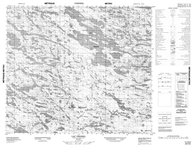 Lac Fressel Topographic Paper Map 033O06 at 1:50,000 scale