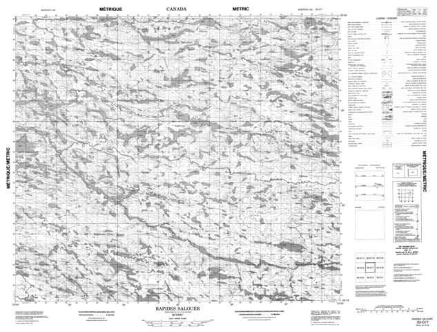 Rapides Salouer Topographic Paper Map 033O07 at 1:50,000 scale