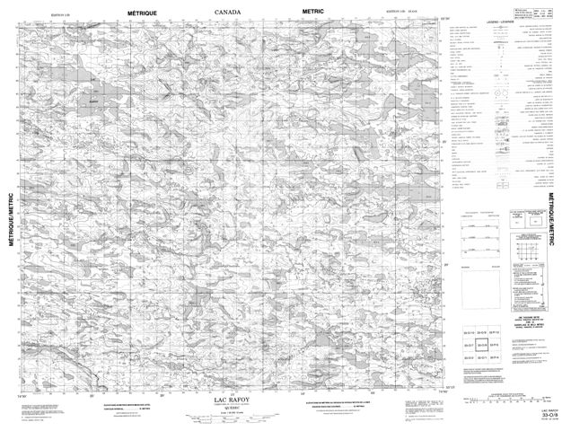 Lac Rafoy Topographic Paper Map 033O08 at 1:50,000 scale