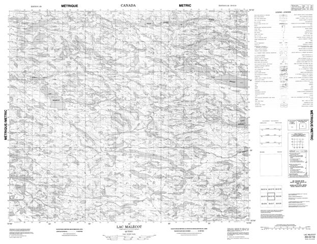 Lac Malecot Topographic Paper Map 033O10 at 1:50,000 scale