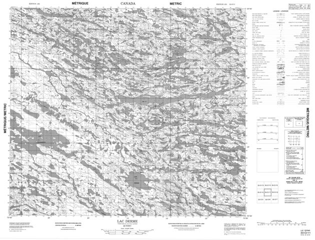 Lac Derme Topographic Paper Map 033O11 at 1:50,000 scale