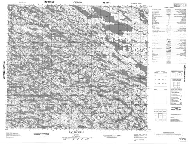 Lac Isabelle Topographic Paper Map 033O12 at 1:50,000 scale