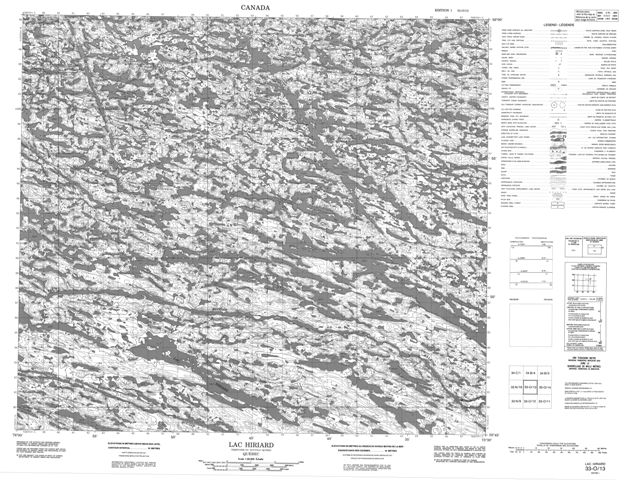 Lac Hiriard Topographic Paper Map 033O13 at 1:50,000 scale